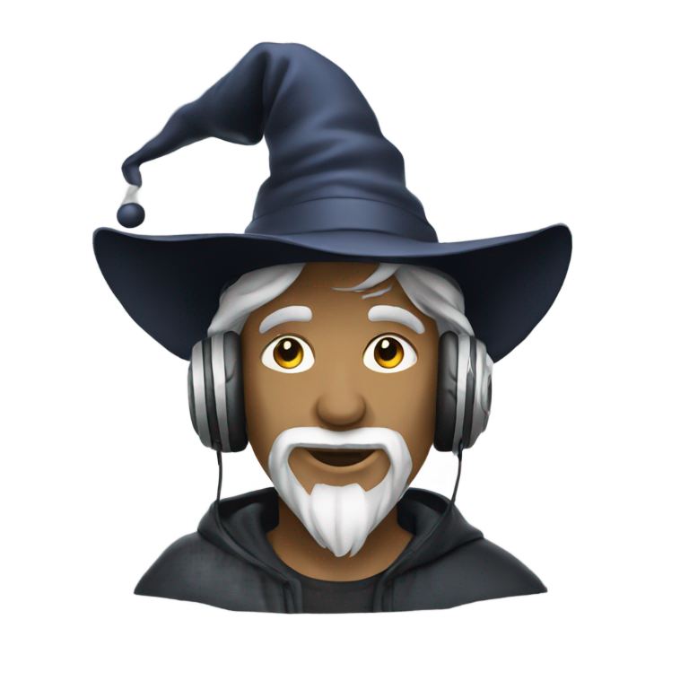 genmoji: dj wizard at the control
