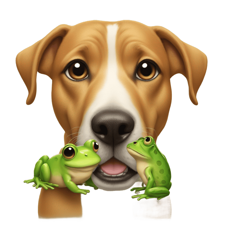 genmoji: dog with frog shaped head