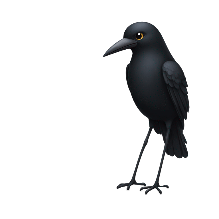 genmoji：Black bird standing with only one leg