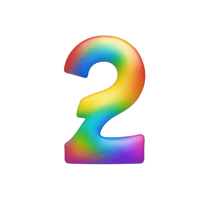 genmoji: Number 7 made out of seven colors in a rainbow