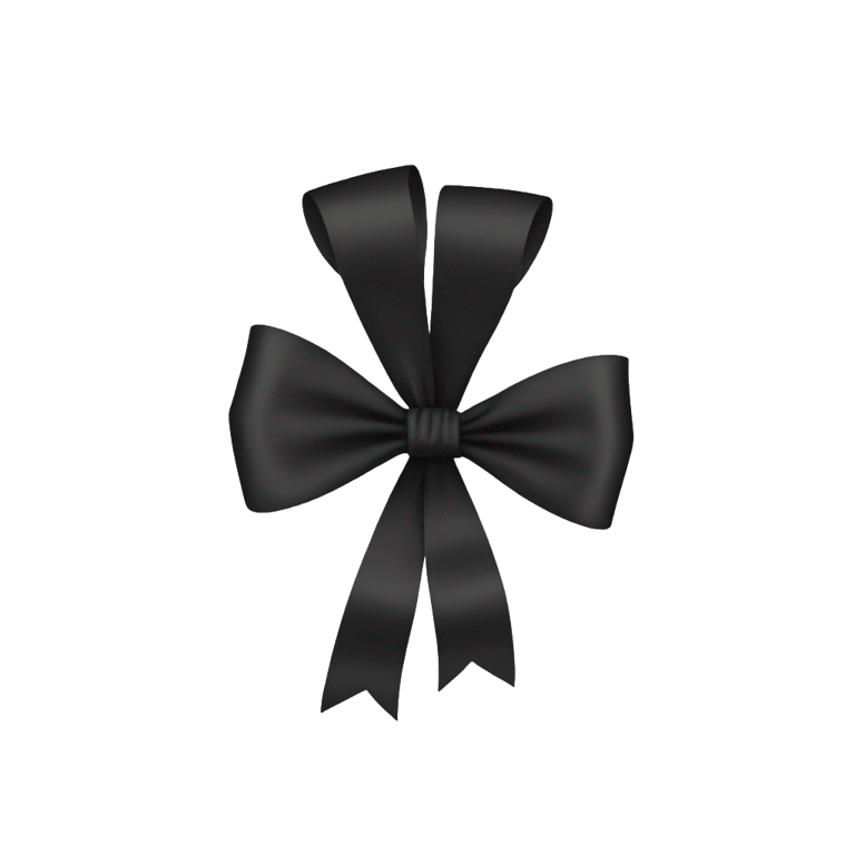 絵文字：A black bow with a Roman numeral two on the left corner