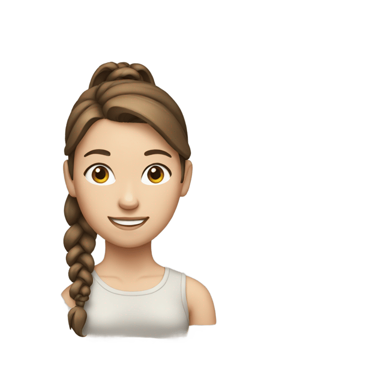 genmoji: a teenage girl with brown hair in a ponytail