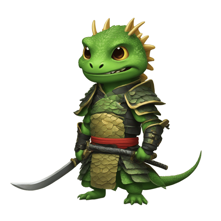 genmoji: lizard samurai