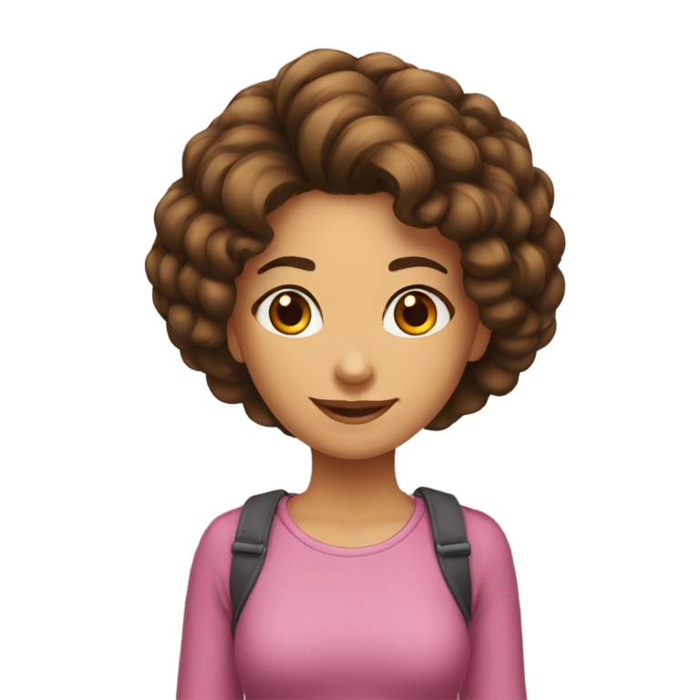 genmoji: Menina, cabelo cacheado grande, e morena bonita