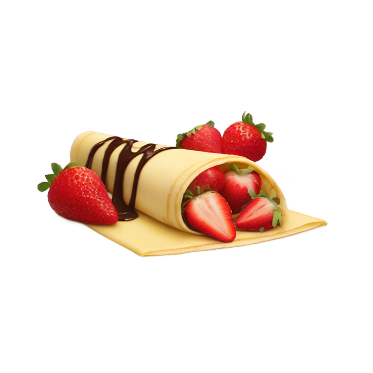 genmoji : Crêpe à la fraise et au chocolat