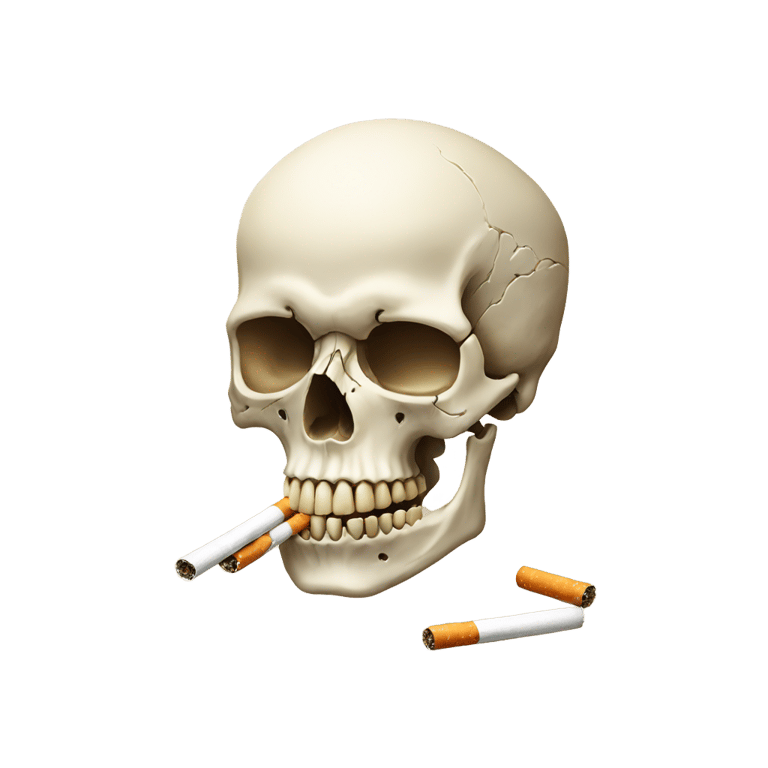 genmoji: skull with cigarett