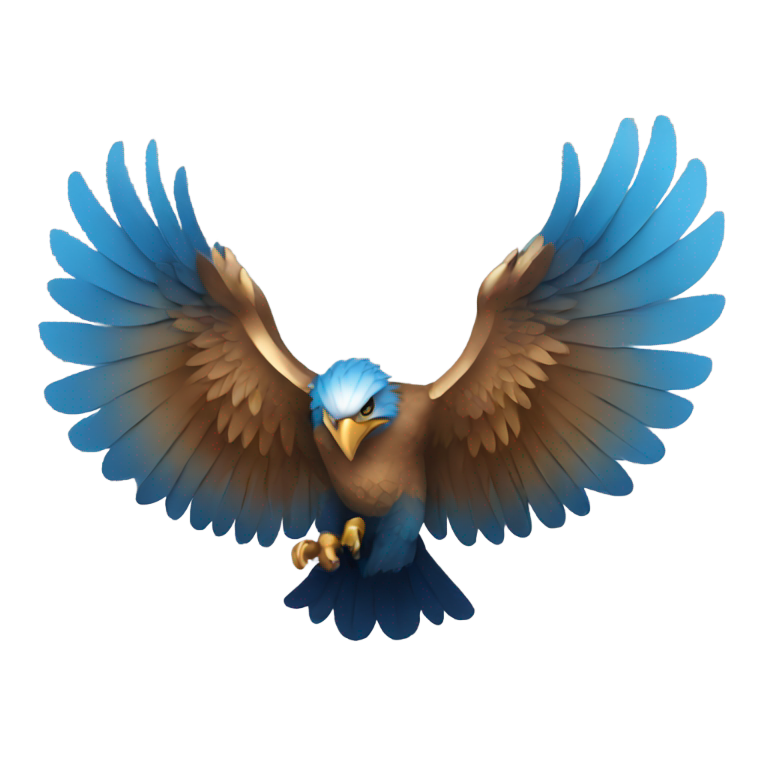 genmoji: blue and bronze gradient eagle