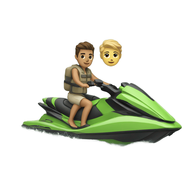 genmoji : En JetSki avec une chemise kaki