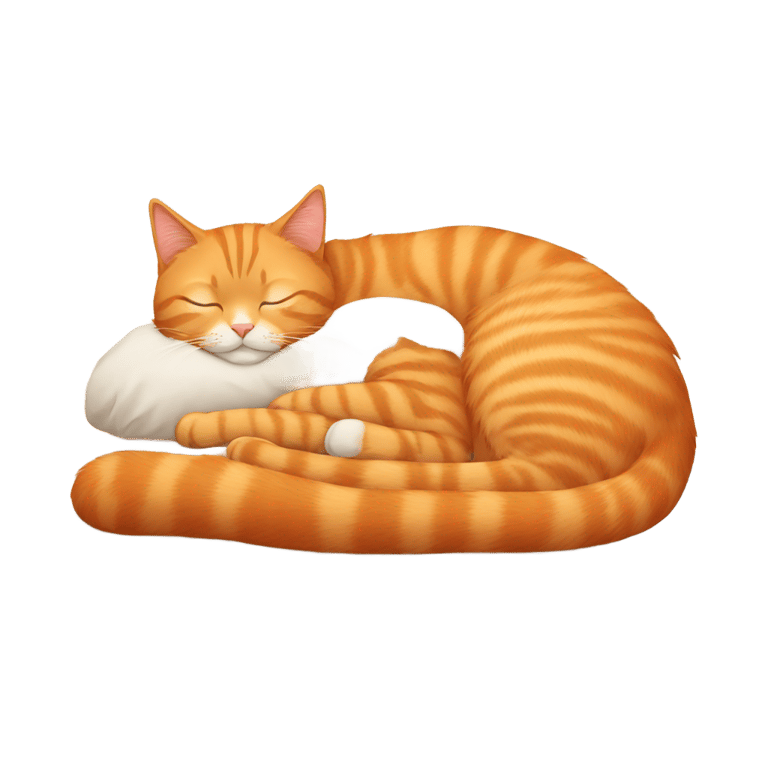 genmoji: orange scottish cat sleeping