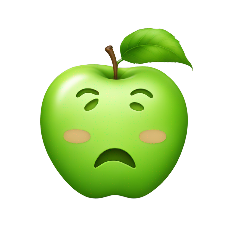 genmoji：微笑的绿苹果