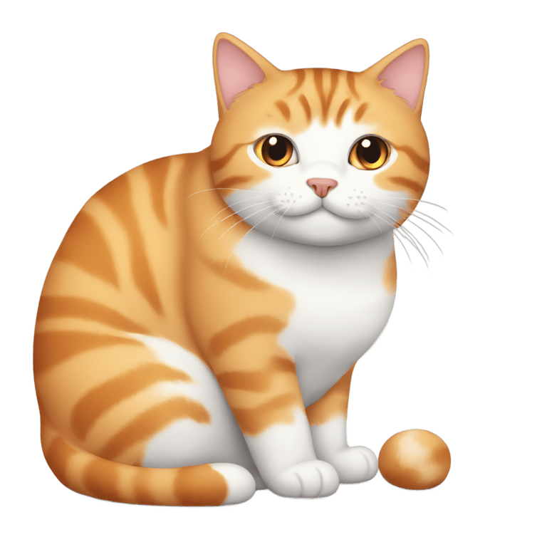 genmoji: Fat orange tabby loving fat gray tabby