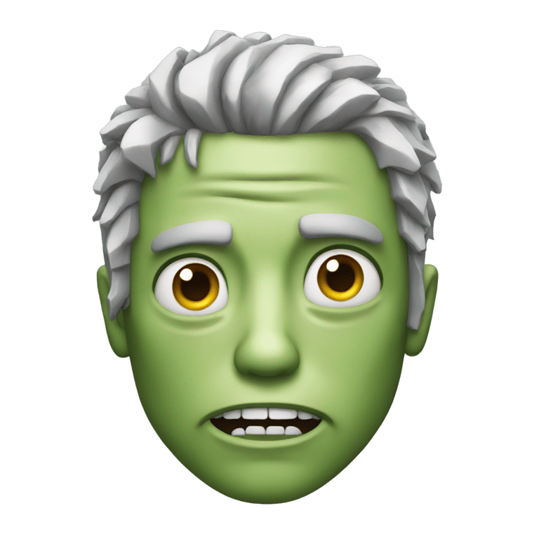 genmoji: A zombie man generous look with hair