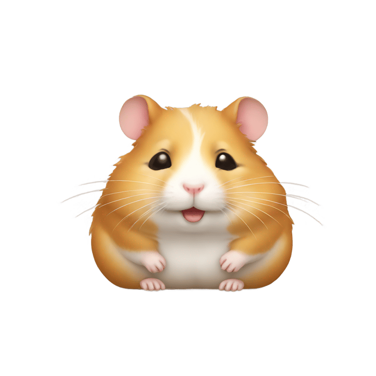 genmoji: hamster with closed eyes