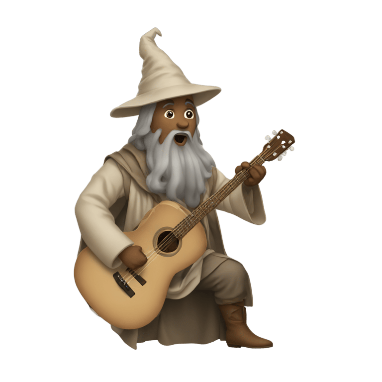 genmoji: a small wizard singing a kanye west song