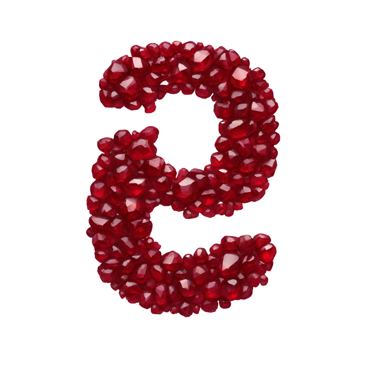 genmoji: Letter g made out of garnet