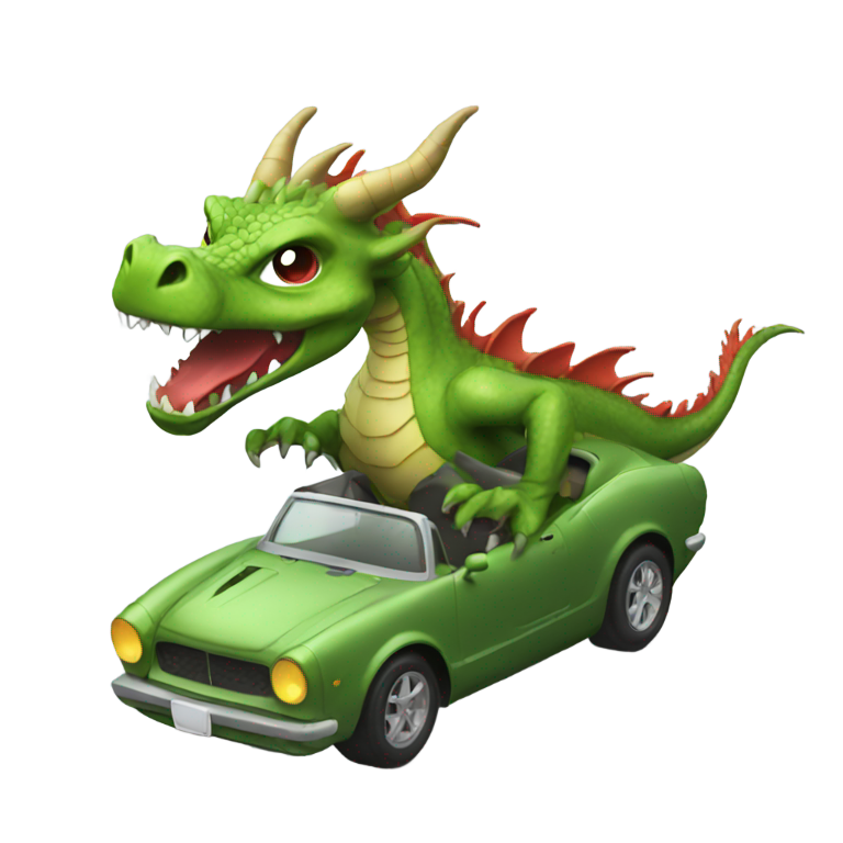 genmoji: dragon fucking a car