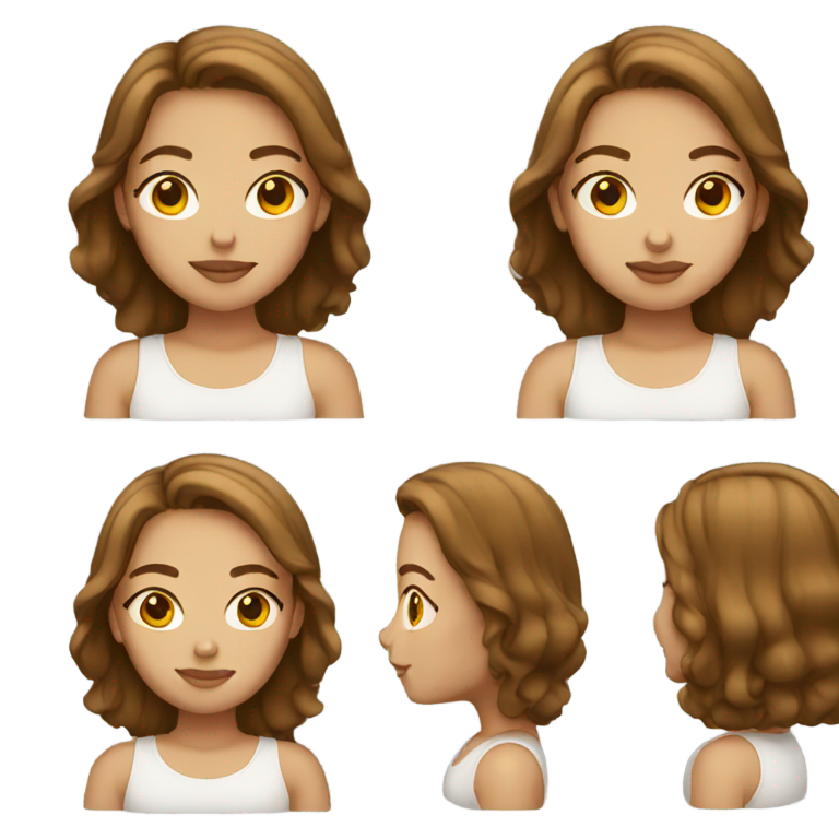 genmoji : Fille aux cheveux bruns et à la peau claire