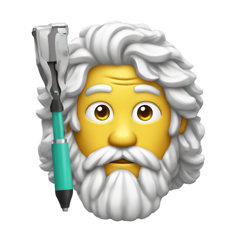 genmoji: zeus with a soldering iron