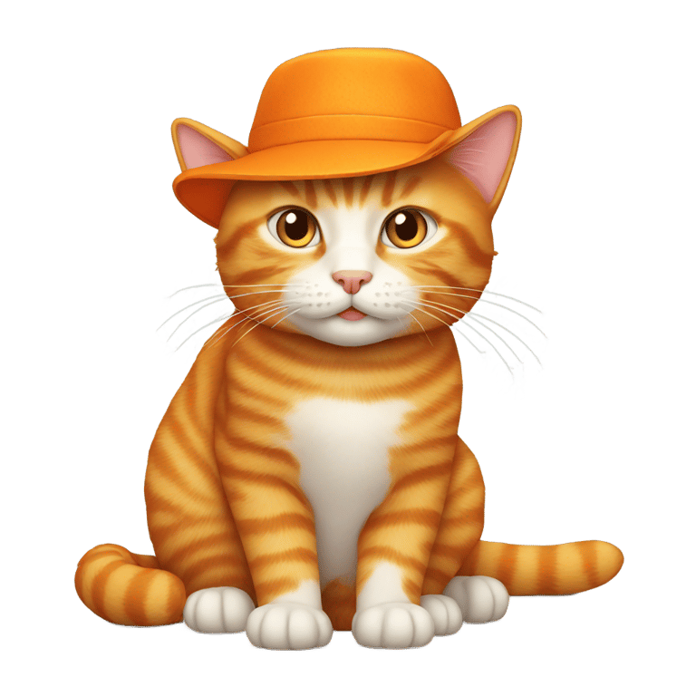 genmoji: Ginger cat with orange hat