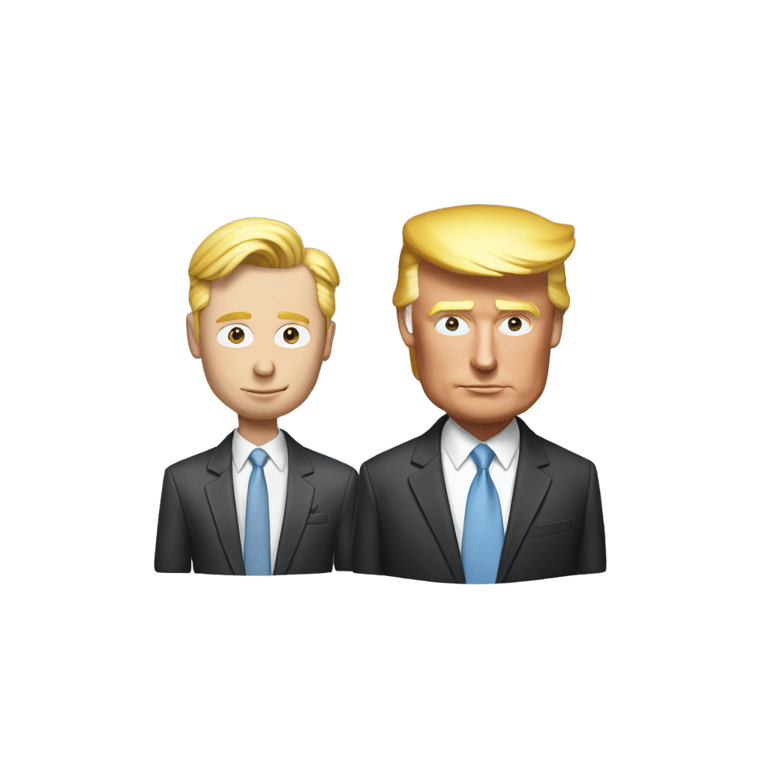 絵文字：Donald Trump and Elon Musk made of Lead