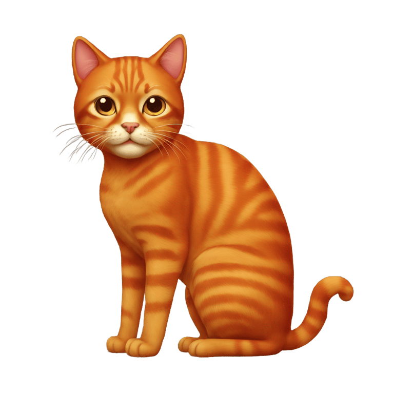 genmoji: Red cat pooping