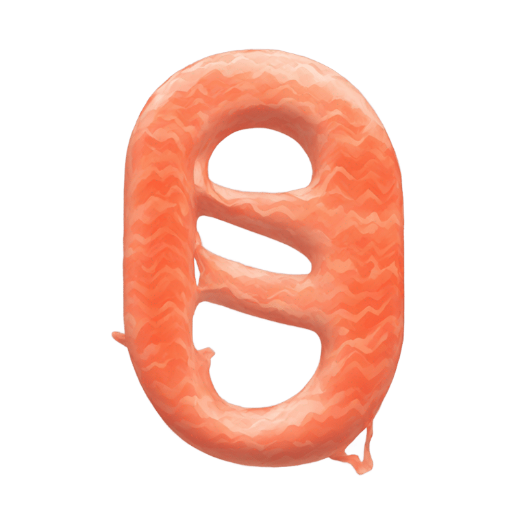 genmoji: Letter s made out of salmon paint