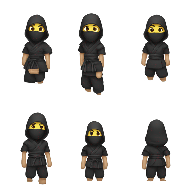 genmoji: Ninja shoulder shrugs