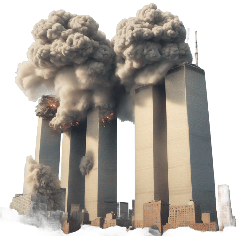 genmoji: Twin towers exploding