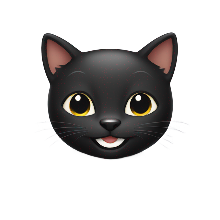 genmoji: Black cat with a smile