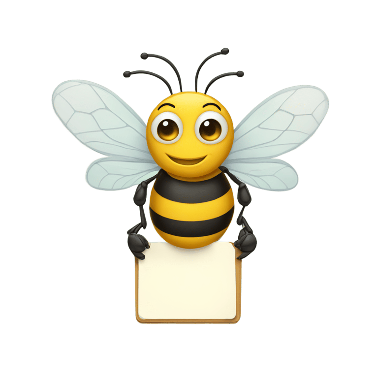 genmoji: Bee with clipboard