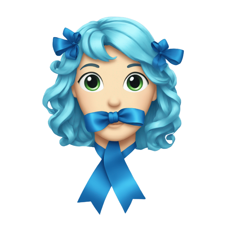 genmoji : Ruban pour cheveux bleu