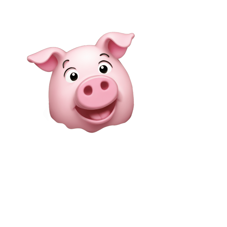 genmoji: pepper pig drinking from a muddy puddle