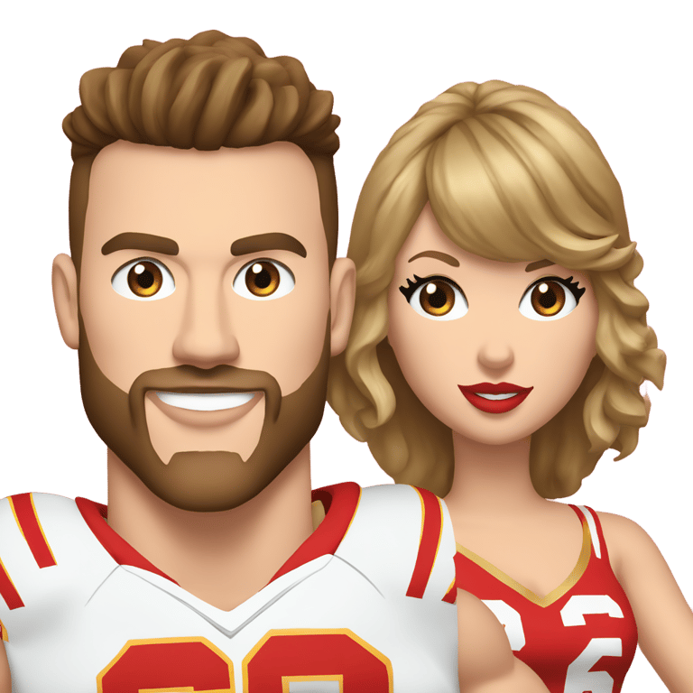 genmoji: 50% Travis Kelce 50% Taylor Swift