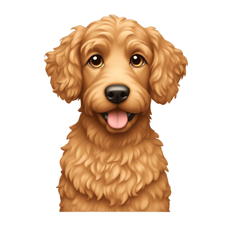 genmoji: tan Australian doodle dog