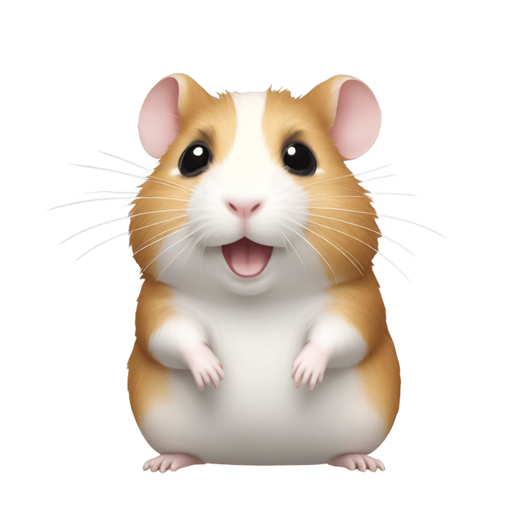 genmoji: A cut hamster with  silver play button