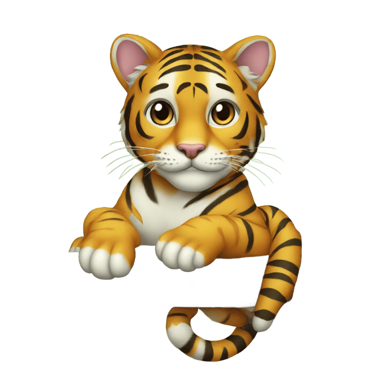 genmoji: Tiger cat on a tree