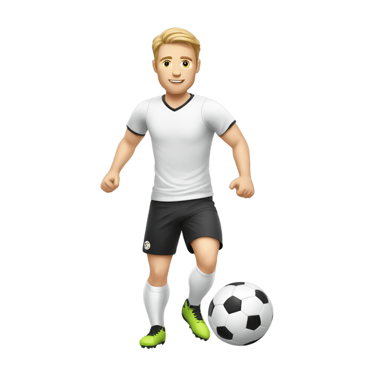 genmoji: white man playing soccer ball