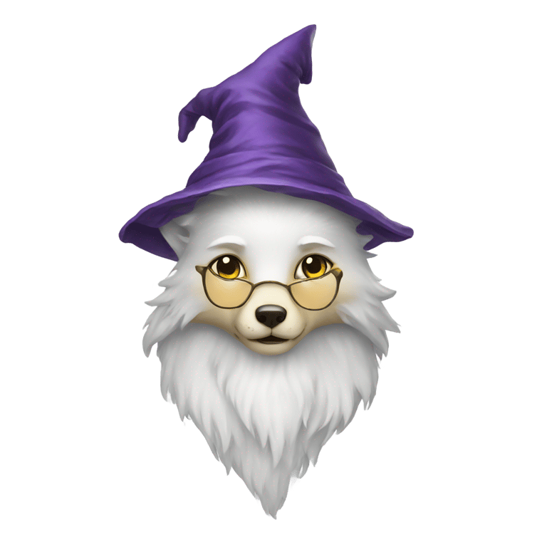 絵文字：white fox wizard