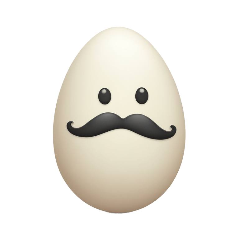 genmoji: egg with a mustache