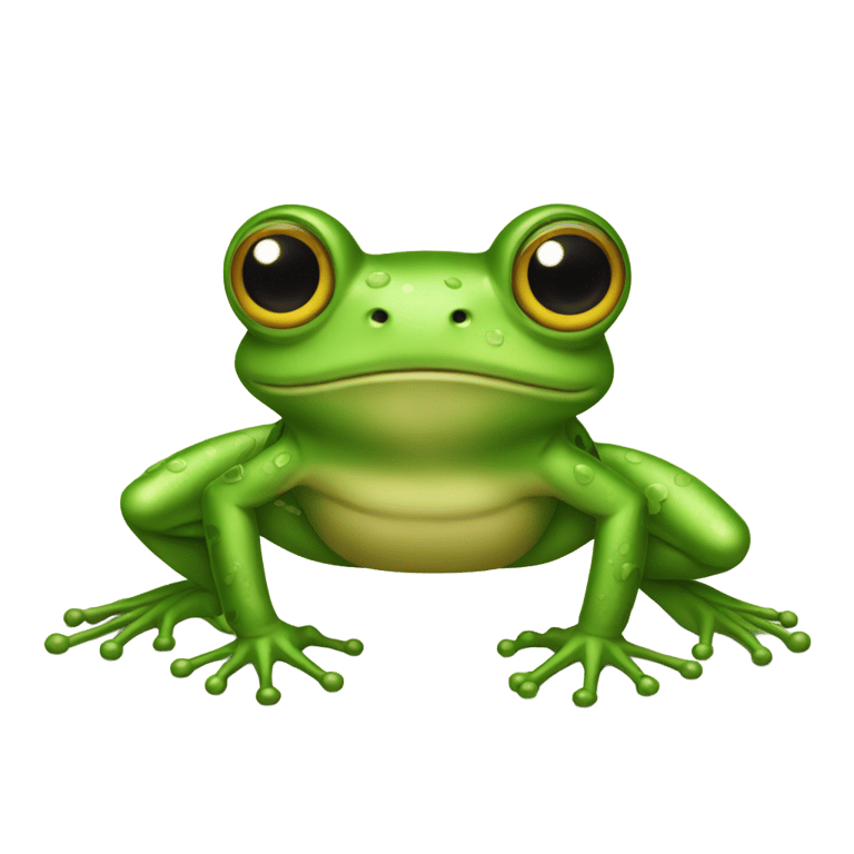 genmoji: A frog with long buff legs