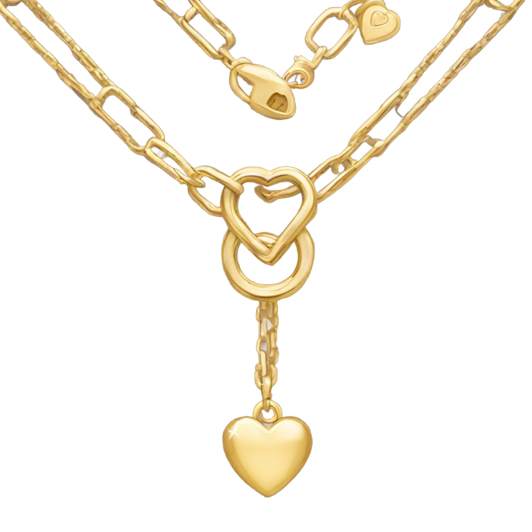 genmoji : complete goldfield chain with heart charm