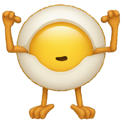 genmoji : An egg with arms and legs