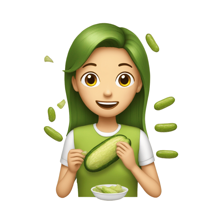 絵文字：Girl eating pickle