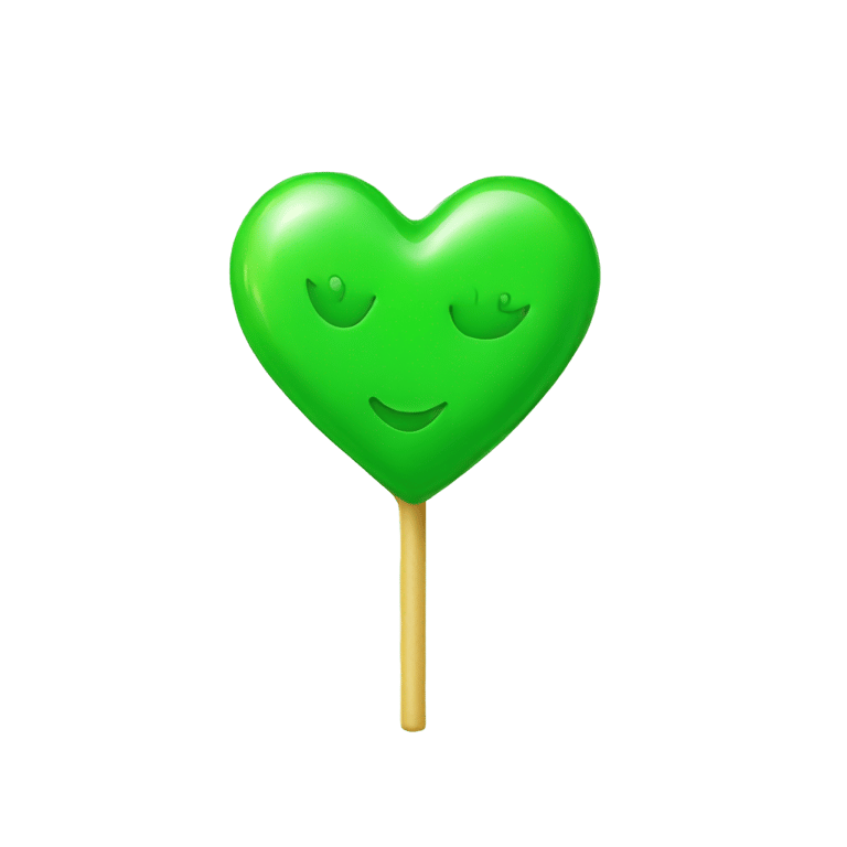 genmoji: A green heart-shaped sugar candy