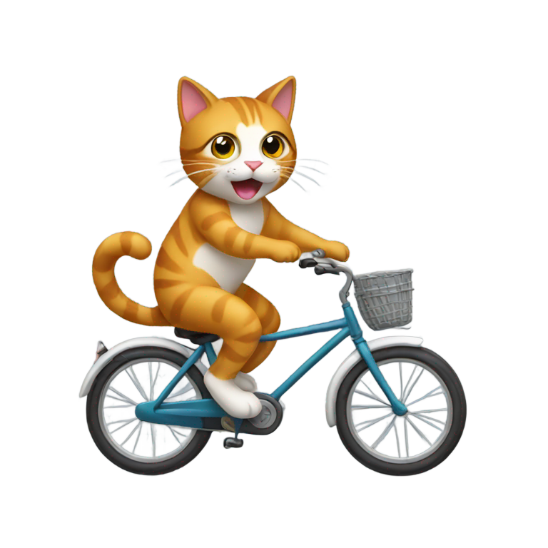 genmoji : Un chat à vélo