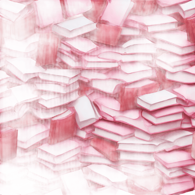 genmoji : A pile of romance books in red, white and pink