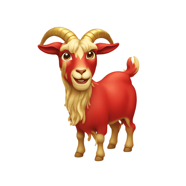 genmoji: A red and gold goat representing the Chinese zodiac