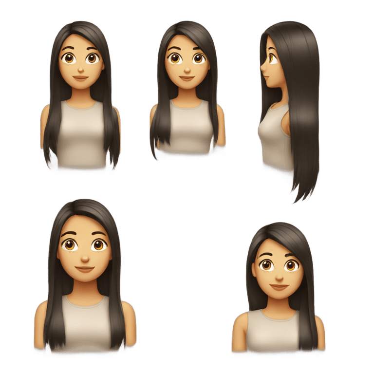 genmoji: Girl with straight hair