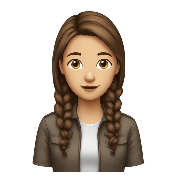 genmoji: girl programmer brown hair smart