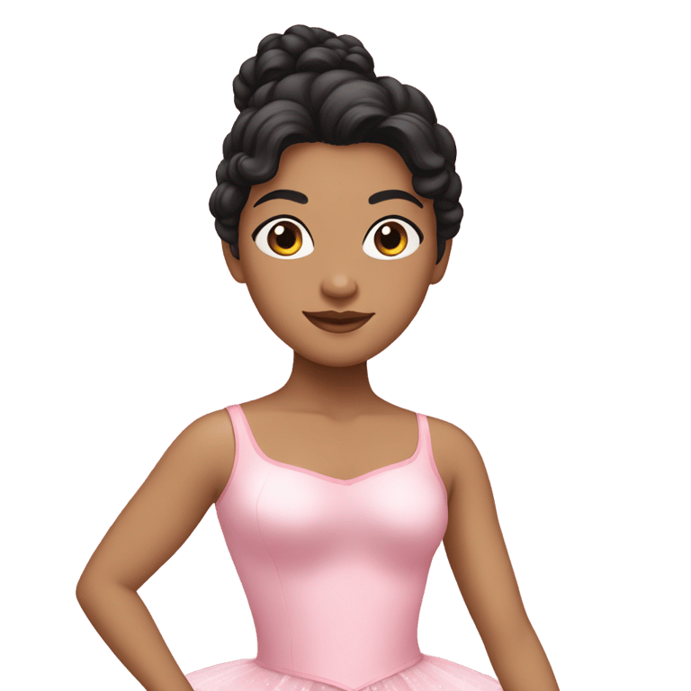 絵文字：A woman with medium-light skin and black hair wearing a pink ballet outfit